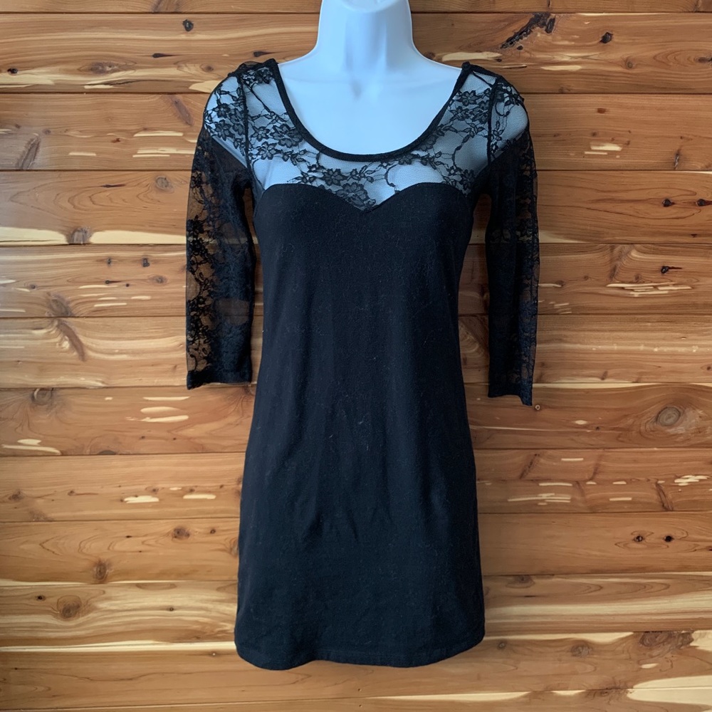 NWT H&M divided black lace bodycon mini dress 4